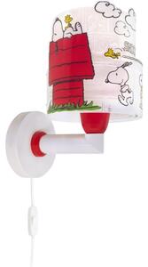 Dalber 76309 - детска стенна лампа SNOOPY 1xE27/15W/230V бяла/червена
