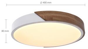Brilagi - Димируемо LED осветително тяло PILANA LED/48W/230V дъб/бяло Ø 40 см + дистанционно управление