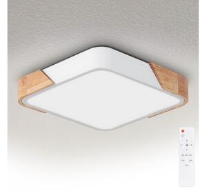 Brilagi - Димируемо LED осветително тяло PILANA LED/48W/230V дъб/бяло 42x42 см + дистанционно управление