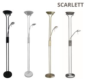 Brilagi - Димируема подова лампа SCARLETT 1xR7s/230W/230V+1xG9/40W матов хром