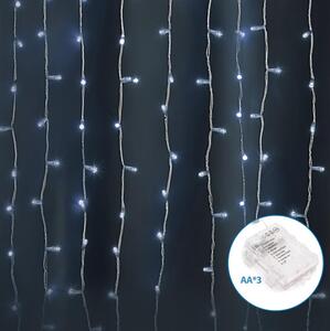 Aigostar LED външен коледен гирлянд 300 LED, 8 функции, 3xAA, IP44, студена бяла