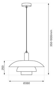 Полилей на кабел FERRO 1xE27/15W/230V, сив