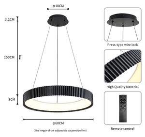 Brilagi - LED полилей с димер на кабел FALCON MODERN LED/54W/230V 60 cm черен + дистанционно
