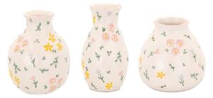Кремави глинени вази в комплект 3 бр. (височина 10 cm) Ditsy Floral – Sass & Belle