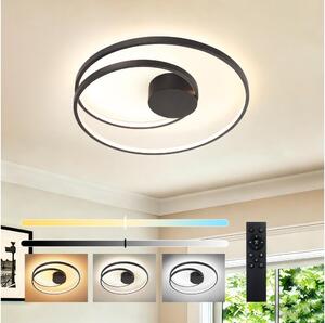 Brilagi- димируемо LED таванно осветително тяло TWISTER LED/48W/230V диам. 50 см, черно + с дистанционно управление
