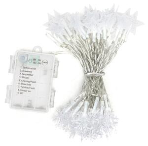Aigostar - Външен LED гирлянд 50xLED/8 режима 3xAA 5 m IP44 студено бяло