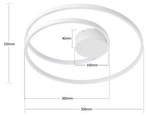 Brilagi - LED димируемо таванно осветително тяло TWISTER LED/48W/230V, диаметър 50 см, бяло + дистанционно управление