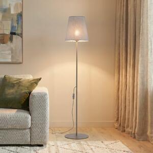 TK Lighting Стойка „Елизабет“, пясъчно-бежова, лен, височина 152 см, E27, Бежов, Дневна/трапезария, Плат / текстил, Модерен