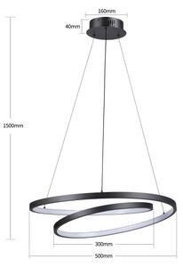 Brilagi-LED Полилей с възможност за димиране на кабел TWISTER LED/48W/230V Ø 50 см черен + дистанционно управление