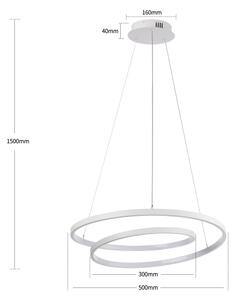 Brilagi-LED Димируем полилей на кабел TWISTER LED/48W/230V Ø 50 см бял + дистанционно управление