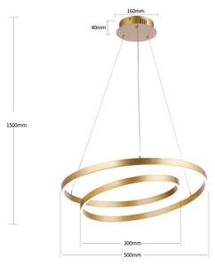 Brilagi-LED Димируем полилей на кабел TWISTER LED/48W/230V Ø 50 см златист +ДУ