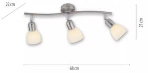 JUST LIGHT. 11953-55 - Точково осветително тяло KARO 3xE14/40W/230V матов хром