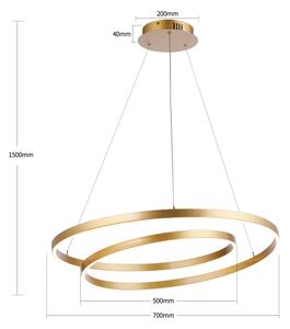 Brilagi-LED Димируема полилей на кабел TWISTER LED/75W/230V Ø 70 см златист +ДУ