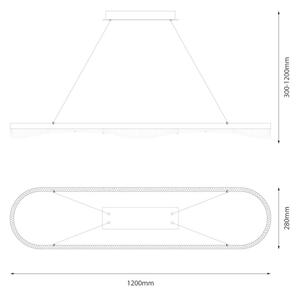LED полилей на кабел LED/45W/230V златист