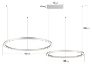 Brilagi - LED димируем полилей на кабел PORTOFINO LED/98W/230V сребрист + дистанционно управление