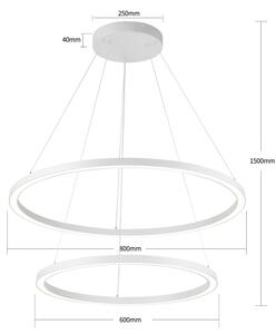 Brilagi - LED димируем полилей на кабел PORTOFINO LED/98W/230V Ø 80 см бял + дистанционно управление