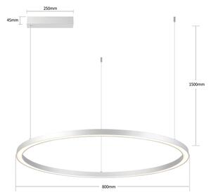 Brilagi-LED Димируем висящ полилей на кабел PORTOFINO LED/60W/230V диам. 80 см сребрист + дистанционно управление