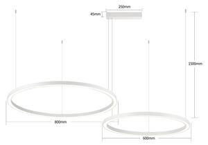 Brilagi - LED димируем полилей на кабел PORTOFINO LED/98W/230V бял + дистанционно управление