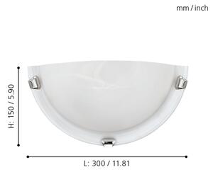 Eglo 7188 - Стенен аплик SALOME 1xE27/60W/230V, алабастрово стъкло