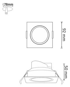LED Осветление за окачен таван VENUS LED/7W/230V сребърна квадрат