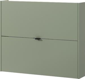 Сиво-зелена накланяща се/висяща стойка за обувки от декор от дъб 100x83x18 cm Ameca – Germania