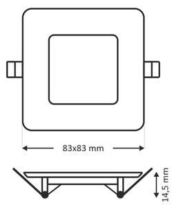 LED Лампа за окачен таван SQUARE LED/3W/230V 4200K 8,3x8,3 см бял