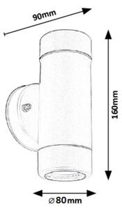 Rabalux 8833 - Екстериорна Стенна лампа 2xGU10/10W/230V IP44