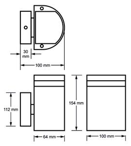Екстериорен аплик KORTEK 1xGU10/30W/230V IP54 черен