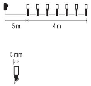 Външна LED гирлянда 40xLED/9m IP44, студено бяла