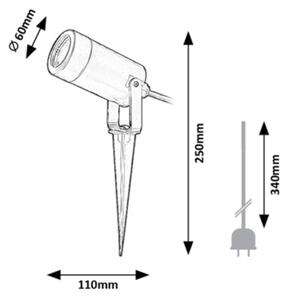 Rabalux 7814 - Екстериорна лампа KROBIA 1xGU10/4W/230V IP65