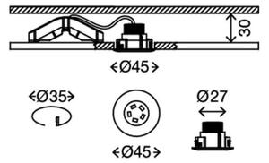Briloner 7240-038 - К-кт 3бр. LED лунички за баня ATTACH LED/1,8W/230V IP44