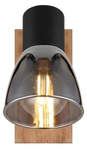 Globo 54307-1W - Стенен спот CLAUDE 1xE14/40W/230V черен/дървен