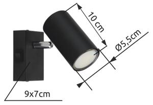 Globo 57911-1B - Стенен спот ROBBY 1xGU10/25W/230V черен