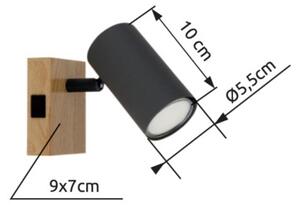 Globo 57911-1G - Стенен спот ROBBY 1xGU10/25W/230V сив/кафяв