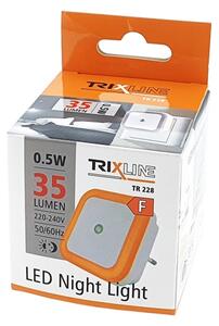 LED Нощна лампа със сензор за здрач LED/0,5W/230V оранжева