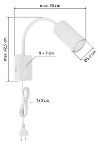 Globo 57911WW - Гъвкав аплик ROBBY 1xGU10/25W/230V бял