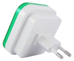 LED нощна лампа със сензор за сумрак LED/0,5W/230V зелена