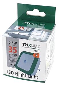 LED нощна лампа със сензор за сумрак LED/0,5W/230V зелена
