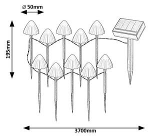 Rabalux 77007 - LED Соларна лампа SKADAR 10xLED/0,2W/1,2V IP44