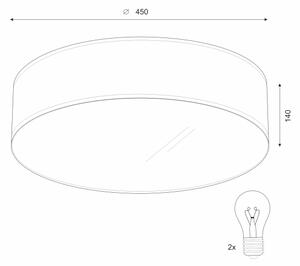 Таванно осветително тяло SIRJA 2xE27/15W/230V, диаметър 45 см, бяло