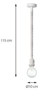 Пендел LEONARDO ROPE 1xE27/10W/230V бял