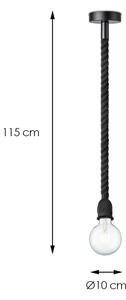 Пендел LEONARDO ROPE 1xE27/10W/230V черен