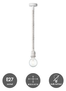 Пендел LEONARDO ROPE 1xE27/10W/230V бял