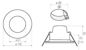 LED Лампа за вграждане в баня BONO LED/8W/230V 3000K IP65 хром