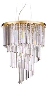 Ideal Lux - Кристален пендел CARLTON 12xE14/40W/230V Ø 50 см златист