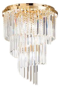 Ideal Lux - Кристален полилей за повърхностен монтаж CARLTON 12xE14/40W/230V Ø 50 см златист