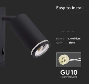 Спот аплик с превключвател 1xGU10/35W/230V черен