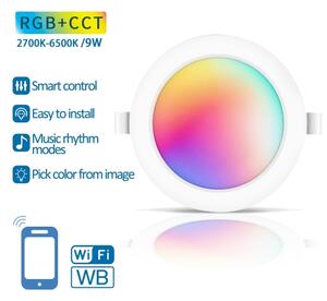 Aigostar - LED RGBW Димируема лампа за вграждане LED/9W/230V 2700-6500K Wi-Fi