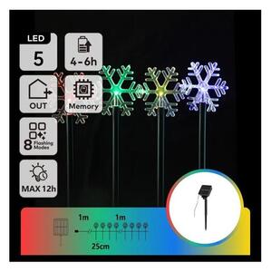 Aigostar - LED RGBY Соларно коледно осветително тяло LED/1,2V/8 функции 1m IP65 800mAh снежинки