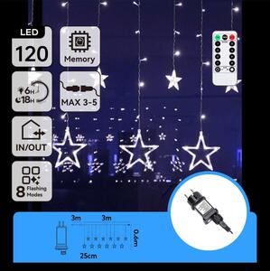Aigostar - LED външен коледен гирлянд 120xLED/6W/230V/8 функции 3x0,6m IP44 студено бяло+ДУ